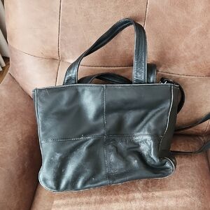 Derek Alexander Classic Black Leather Tote Bag